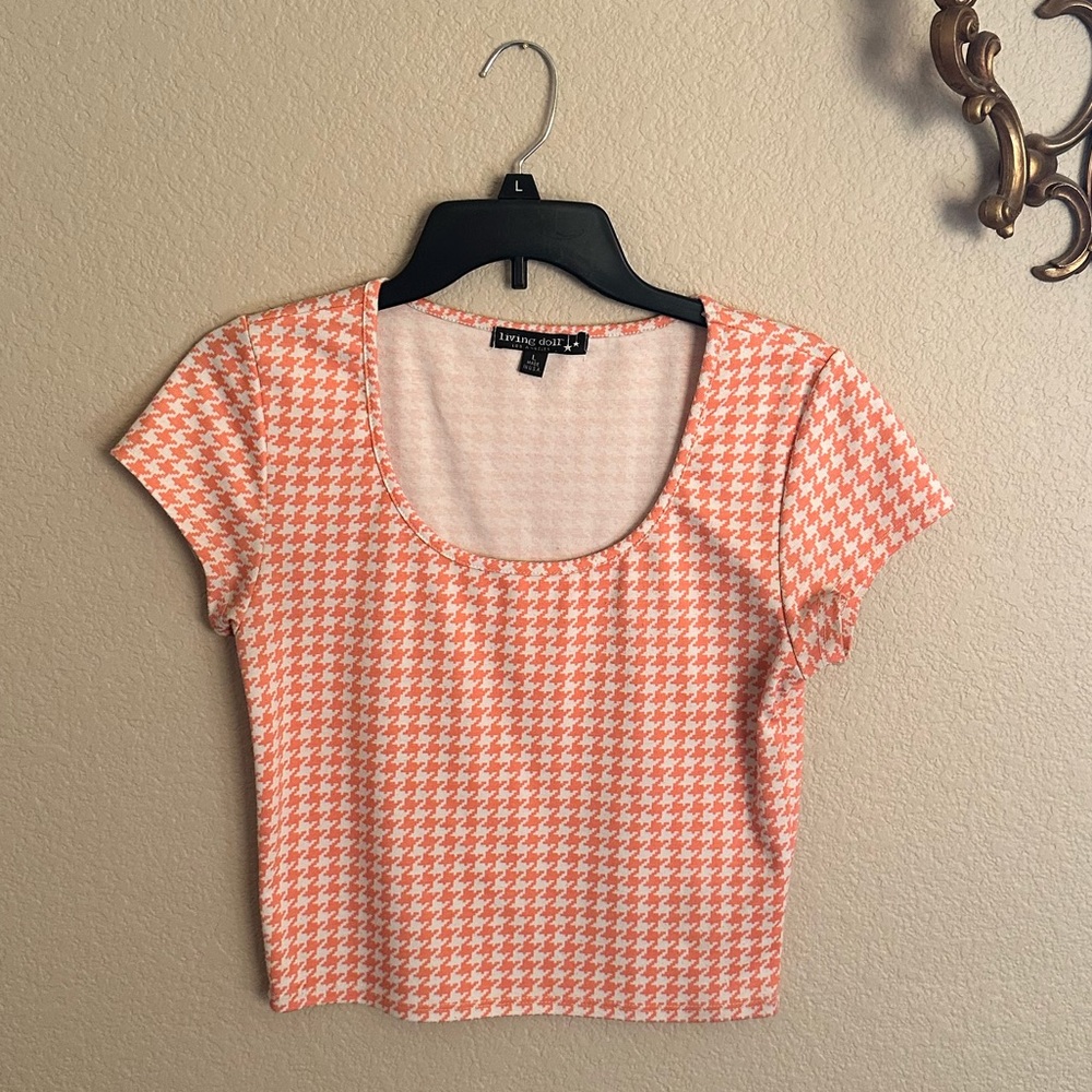 Living doll size large crop top